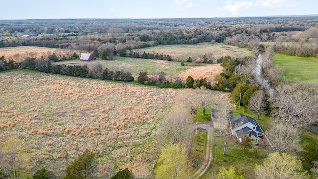 bird's eye view featuring a rural view