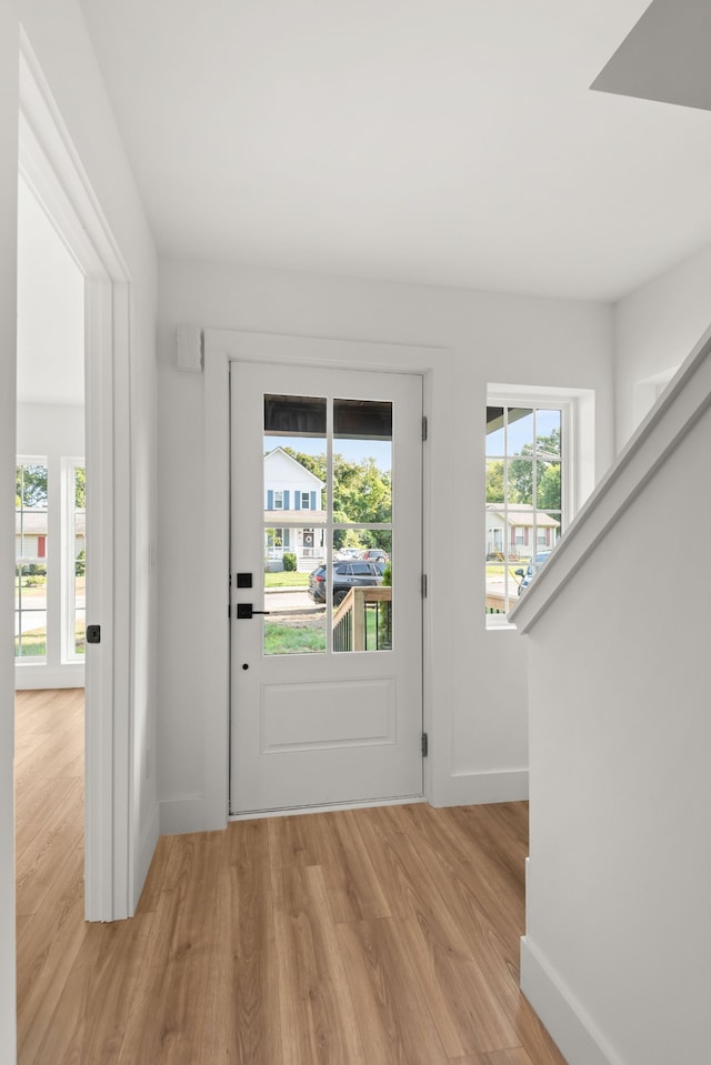 entryway featuring light hardwood / wood-style flooring