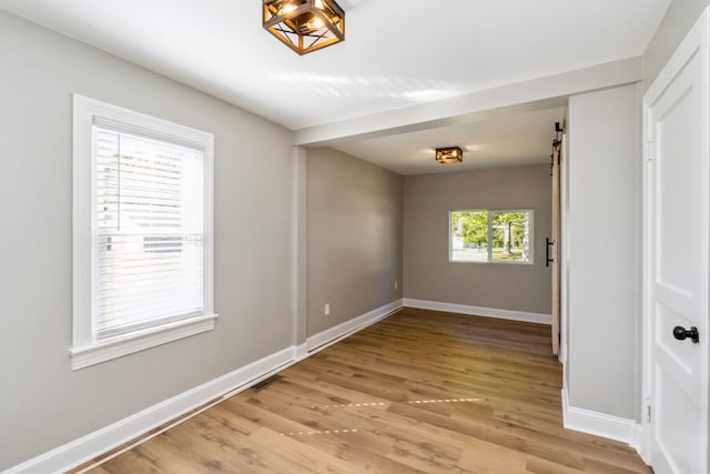 empty room featuring light hardwood / wood-style floors