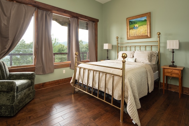 bedroom featuring dark wood-type flooring