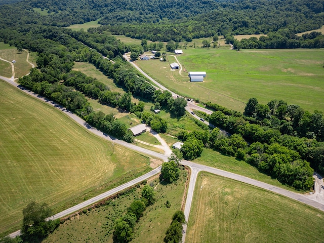 bird's eye view with a rural view