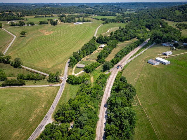 drone / aerial view with a rural view