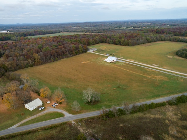 drone / aerial view featuring a rural view