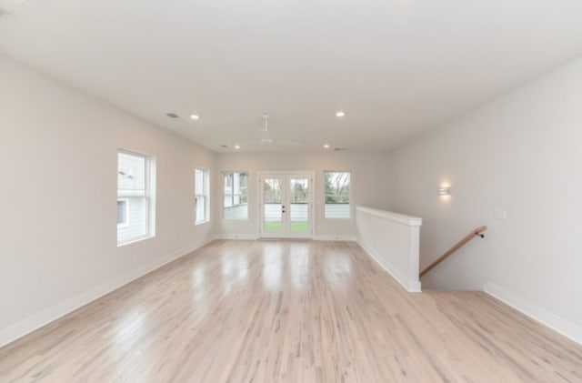 unfurnished room featuring light wood-type flooring