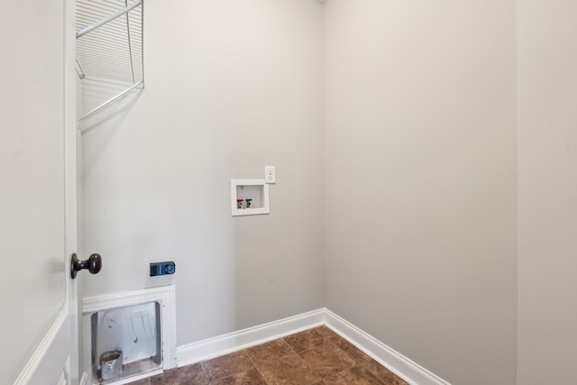 washroom featuring hookup for an electric dryer and washer hookup