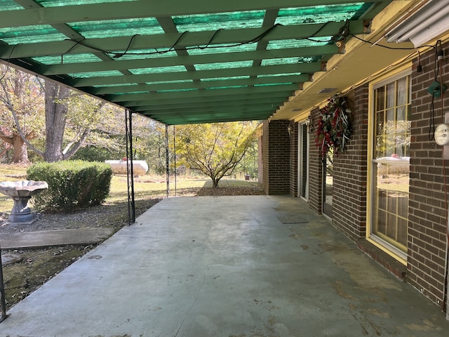 view of patio / terrace featuring a pergola