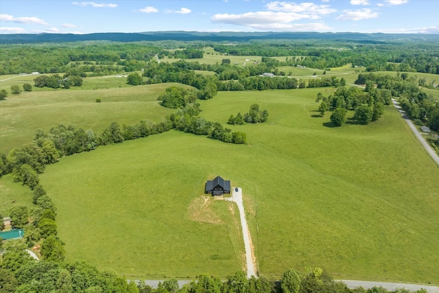 aerial view with a rural view