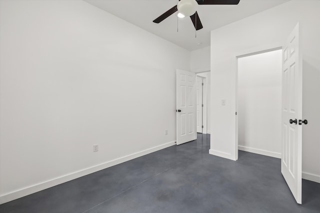 unfurnished bedroom with ceiling fan