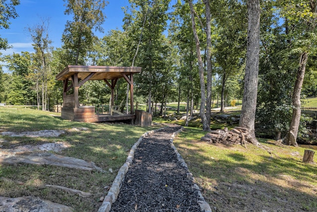 view of yard featuring a gazebo