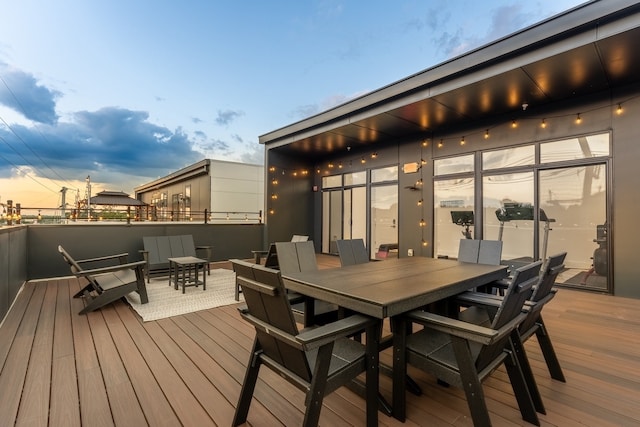 view of deck at dusk