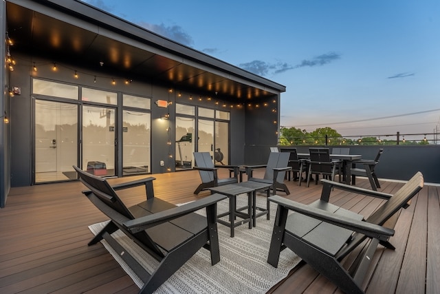 view of deck at dusk