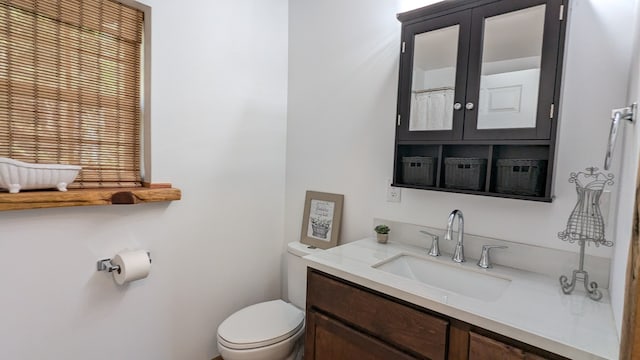 bathroom featuring vanity, toilet, and a wealth of natural light