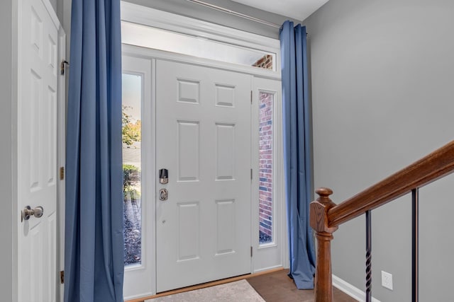 entrance foyer featuring wood finished floors
