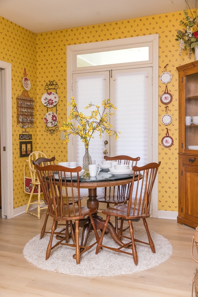 dining room featuring light wood-type flooring