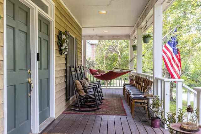 wooden deck with a porch