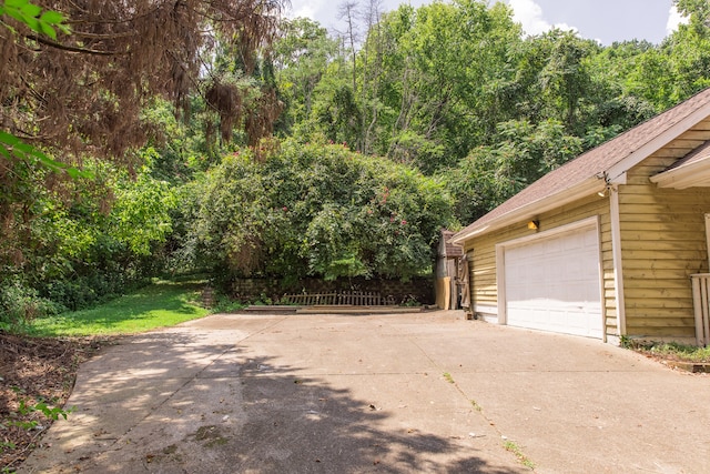 view of garage