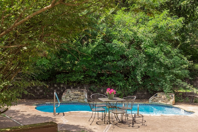 view of pool featuring a patio area