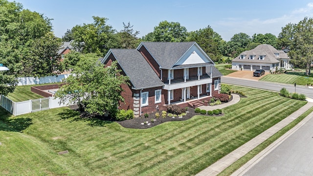 view of front of house with a front lawn