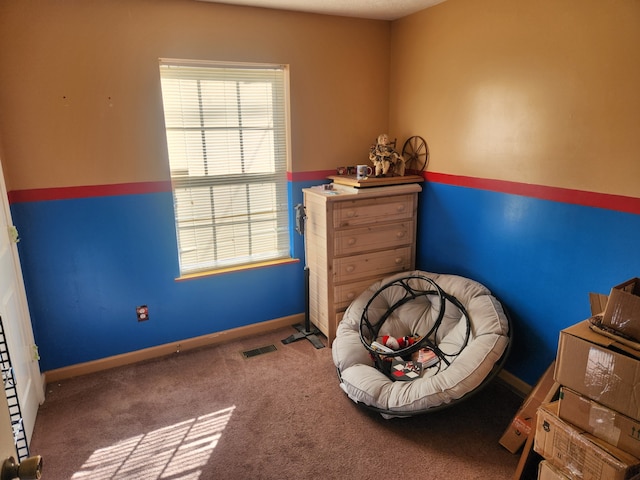 bedroom with carpet