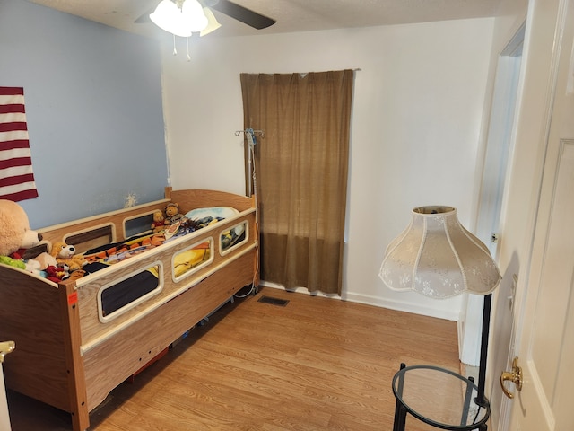 bedroom featuring light hardwood / wood-style floors