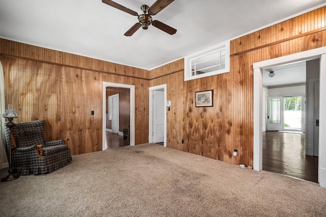 361 New Middleton Hwy, Gordonsville, TN 38563 - interior space featuring ceiling fan, wooden walls, and ornamental molding