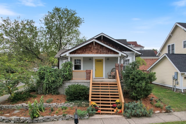 view of front of property with covered porch