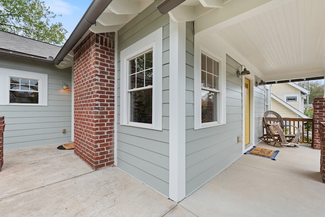 view of patio with a porch