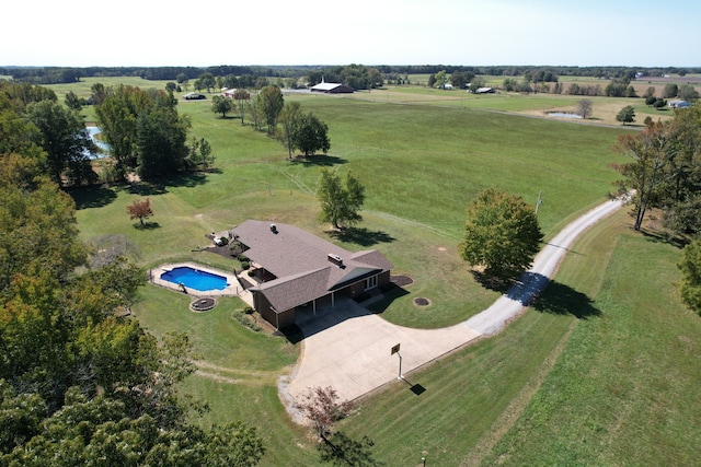 drone / aerial view featuring a rural view