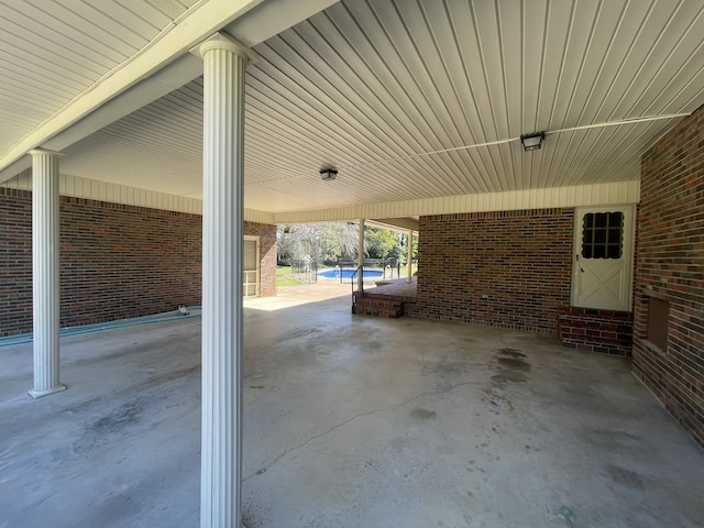 view of patio with a carport