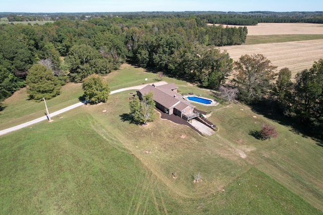 drone / aerial view with a rural view