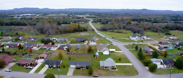 aerial view with a mountain view