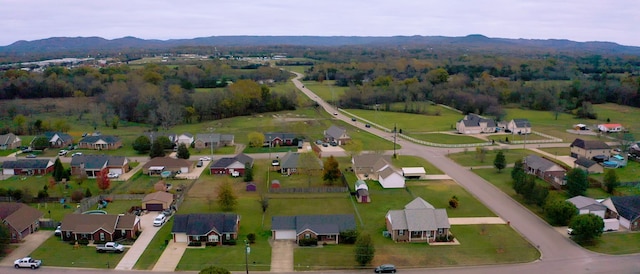 aerial view featuring a mountain view