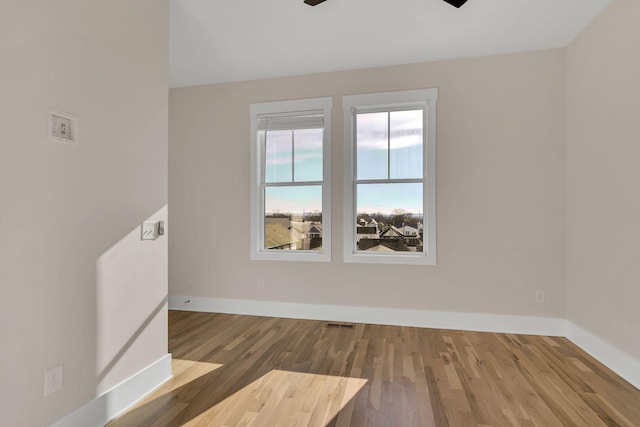 empty room featuring wood-type flooring