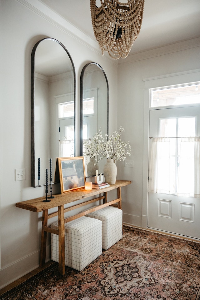 entryway with ornamental molding