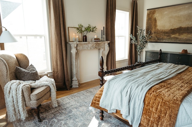 bedroom featuring light wood-type flooring