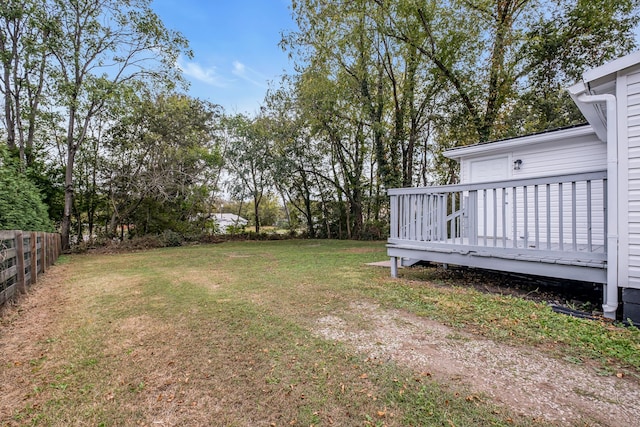 view of yard featuring a deck