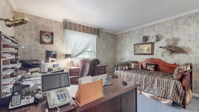 interior space featuring ornamental molding