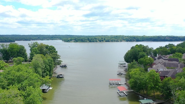 view of water feature featuring a dock