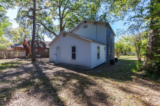 view of home's exterior featuring central AC