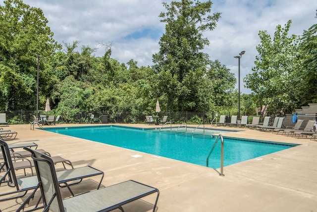 view of pool featuring a patio area