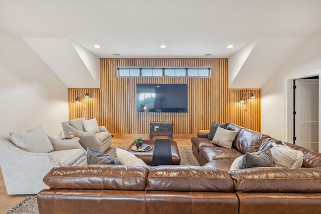 living room with light hardwood / wood-style floors