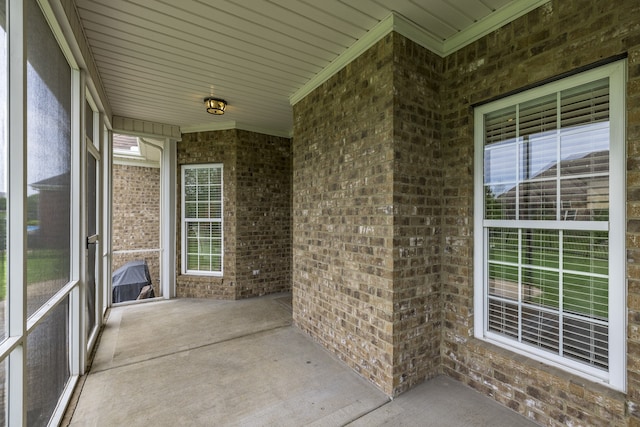 view of unfurnished sunroom