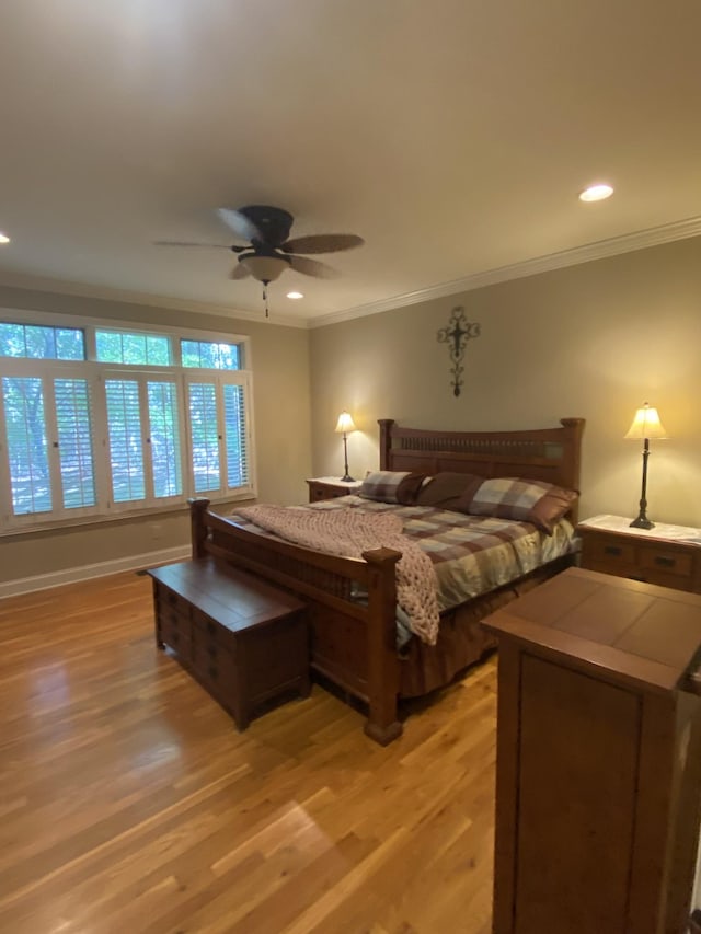 2271 Timberwood Trce, Monteagle, TN 37356 - bedroom featuring recessed lighting, light wood-style floors, and crown molding