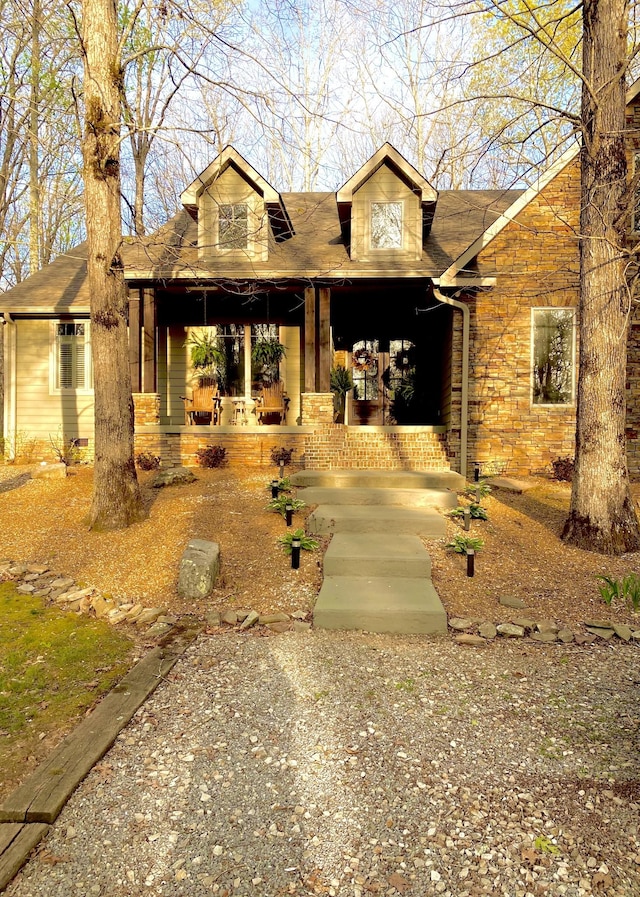 2271 Timberwood Trce, Monteagle, TN 37356 - view of front of home with stone siding and covered porch