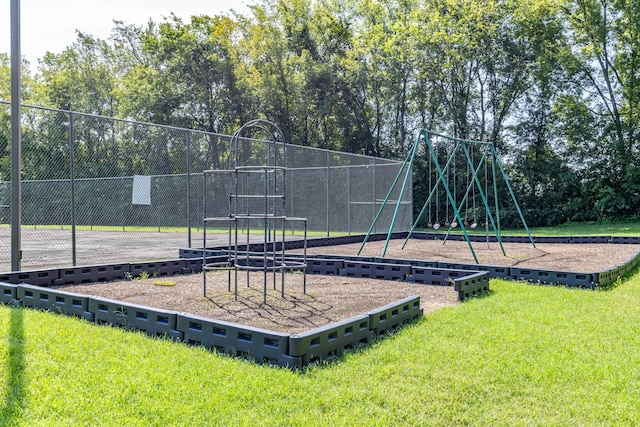 view of play area featuring a yard