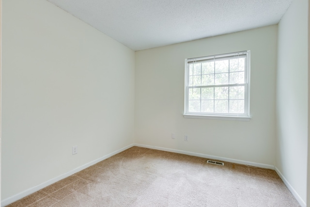 carpeted spare room featuring a textured ceiling