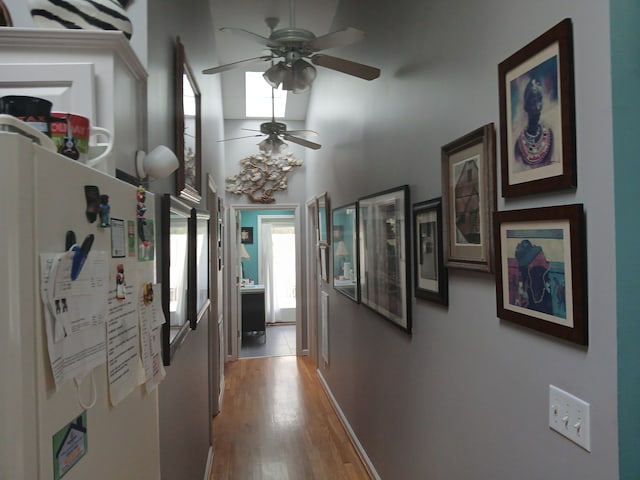 hall featuring light hardwood / wood-style floors