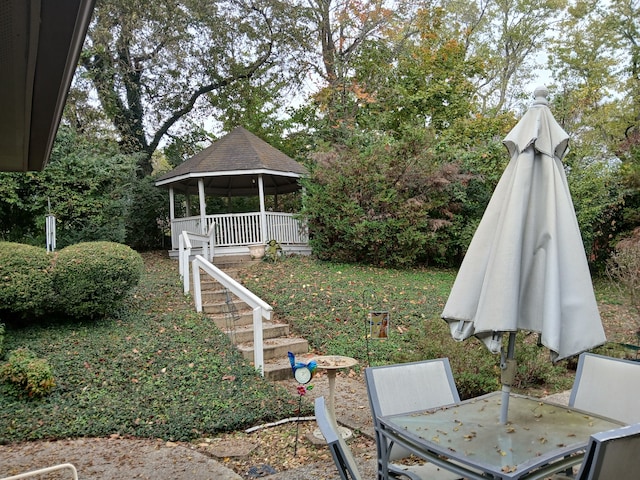 view of yard featuring a gazebo