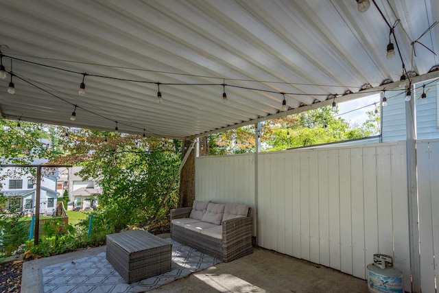 view of patio with an outdoor living space