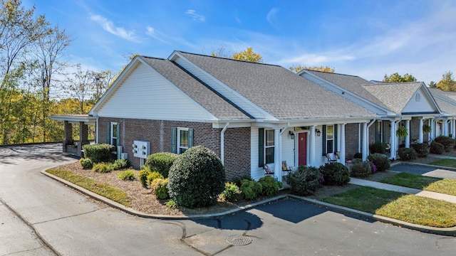 view of front of house with a carport